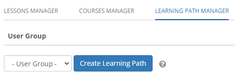 A screenshot of the Learning Path Manager page in MonkeyLMS.